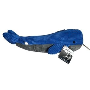 Tall Tails Plush Whale Dog Toy Blue Squeaky Reinforced Fabric 14" New With Tag